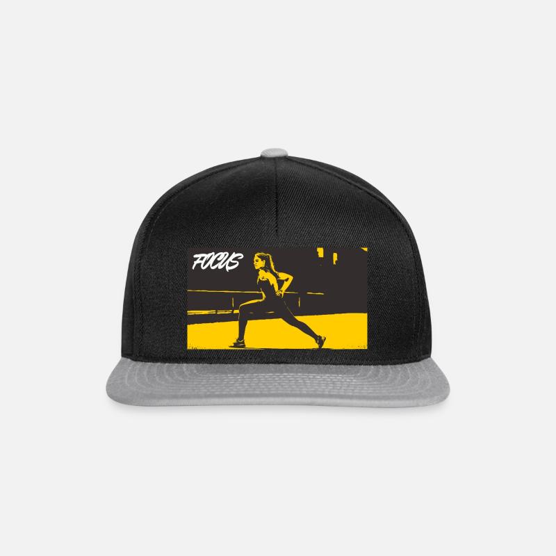 FOCUS_yellow - Casquette snapback - noir/gris