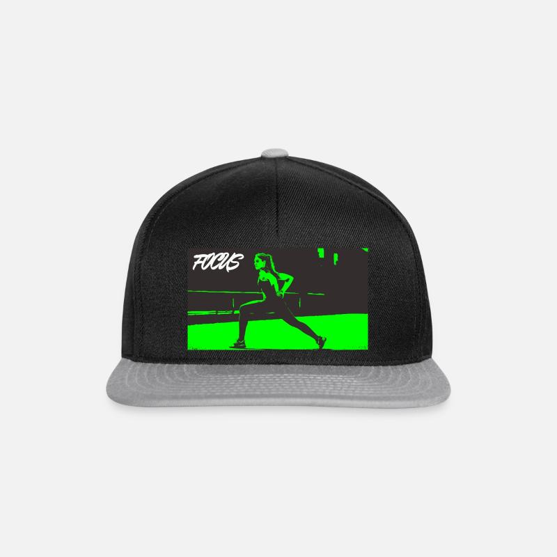 FOCUS_green - Casquette snapback - noir/gris