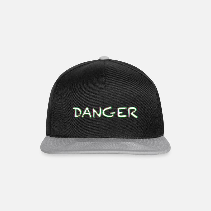 Danger Neon Schrift - Snapback Cap - Schwarz/Grau