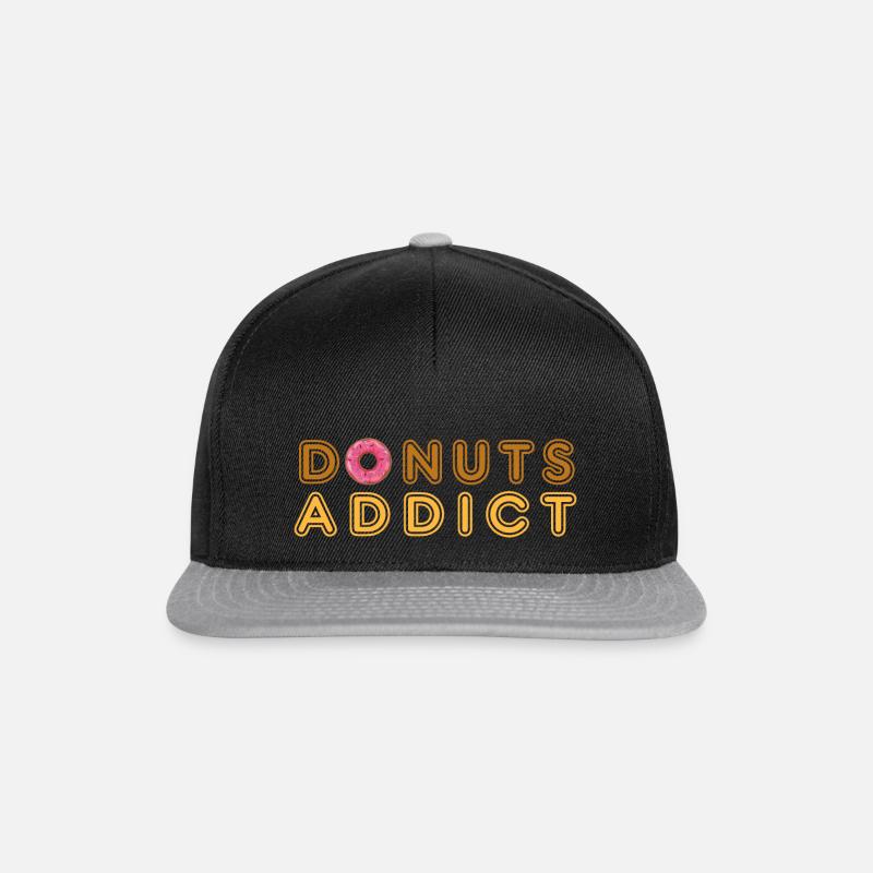 Donuts süchtig Rotgold - Snapback Cap - Schwarz/Grau