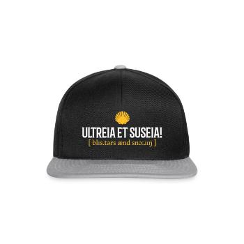Ultreia et suseia | Camino de Santiago | Parodie - Snapback Cap - Schwarz/Grau - Vorne