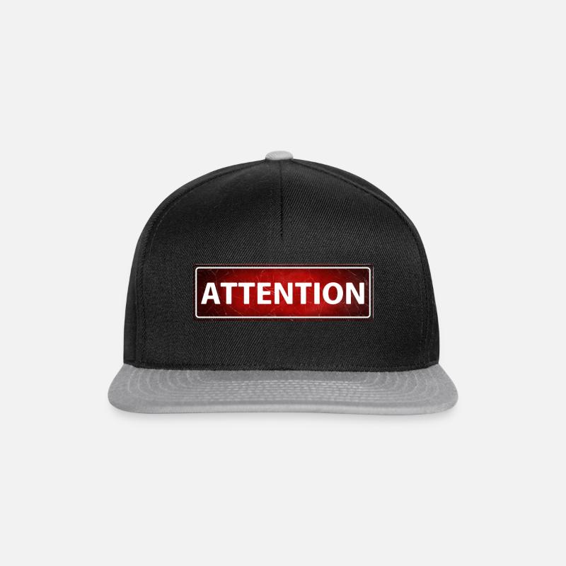 Attention - Snapback Cap - Schwarz/Grau