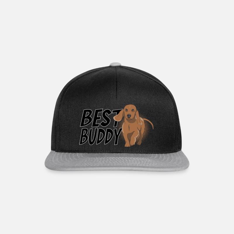 Dackel Best Buddy Dackel Geschenk - Snapback Cap - Schwarz/Grau