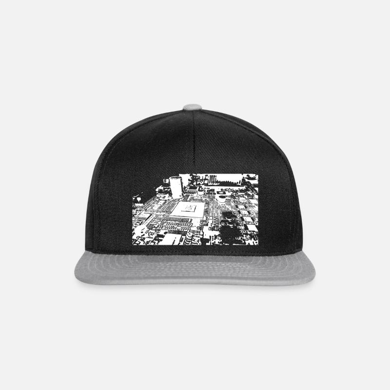 PCB Blanc - Casquette snapback - noir/gris