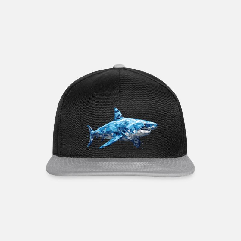 Grand requin blanc - Casquette snapback - noir/gris