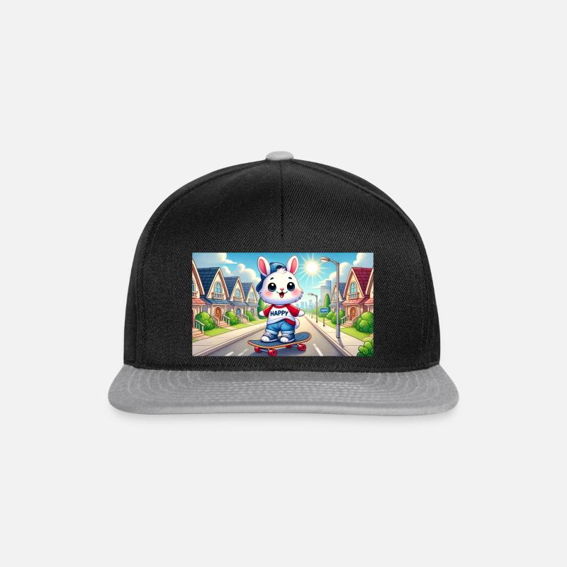 Happy Hase Skateboard - Snapback Cap - Schwarz/Grau