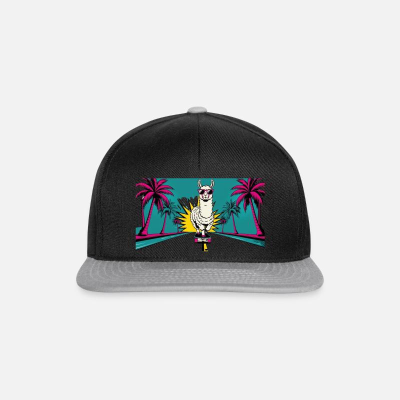 Lama sur skateboard - Casquette snapback - noir/gris
