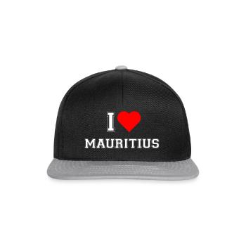 I love Mauritius - Snapback Cap - Schwarz/Grau - Vorne