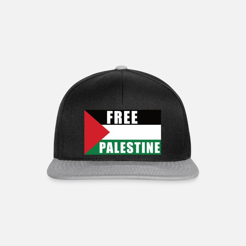 Free Palestine Flagge - Snapback Cap - Schwarz/Grau