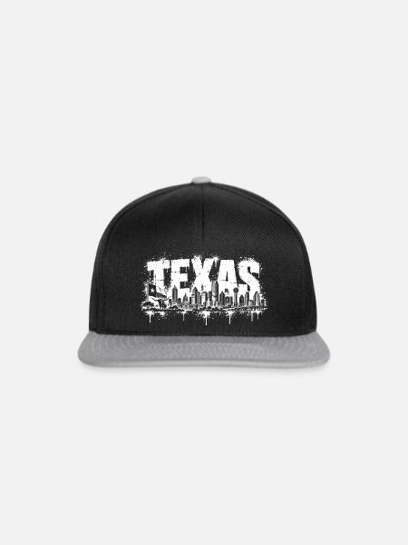 Texas Skyline Silhouette - Snapback Cap - Schwarz/Grau