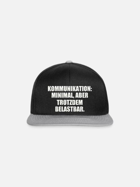 KOMMUNIKATION: MINIMAL, ABER TROTZDEM BELASTBAR - Snapback Cap - Schwarz/Grau
