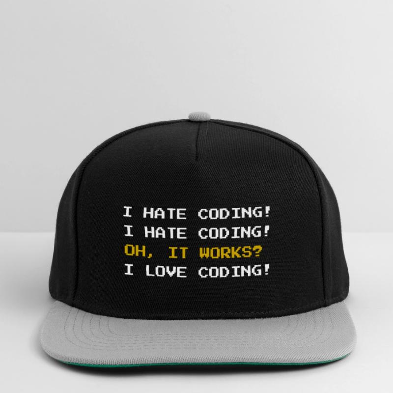 I love CODING Programmer Shirt IT Code Online Snapback Cap