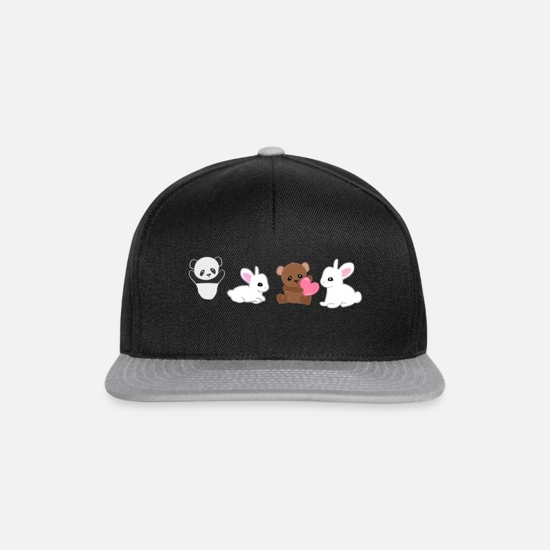 Animals Panda Rabbit Bear Animal Rights Activist - Snapback Cap - black/grey