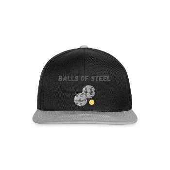 BALLS OF STEEL pétanque petanque - Snapback Cap - black/grey - Front
