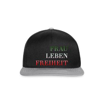 Frau Leben Freiheit Iran - Snapback Cap - Schwarz/Grau - Vorne
