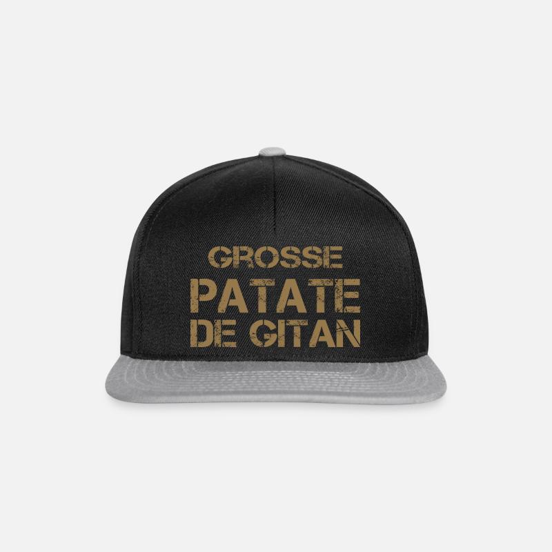 Grosse Patate de Gitan ocre - Casquette snapback - noir/gris