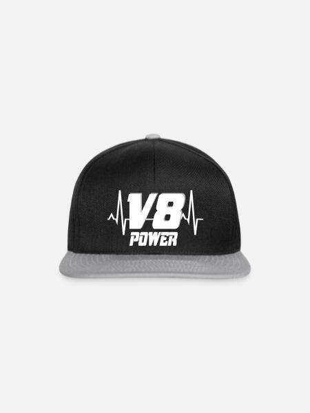 V8 - Snapback Cap - Schwarz/Grau