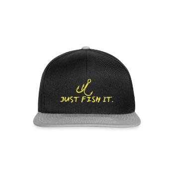 T-shirt d’ange - il suffit de le pêcher. - avec hameçon de pêche - Casquette snapback - noir/gris - Devant