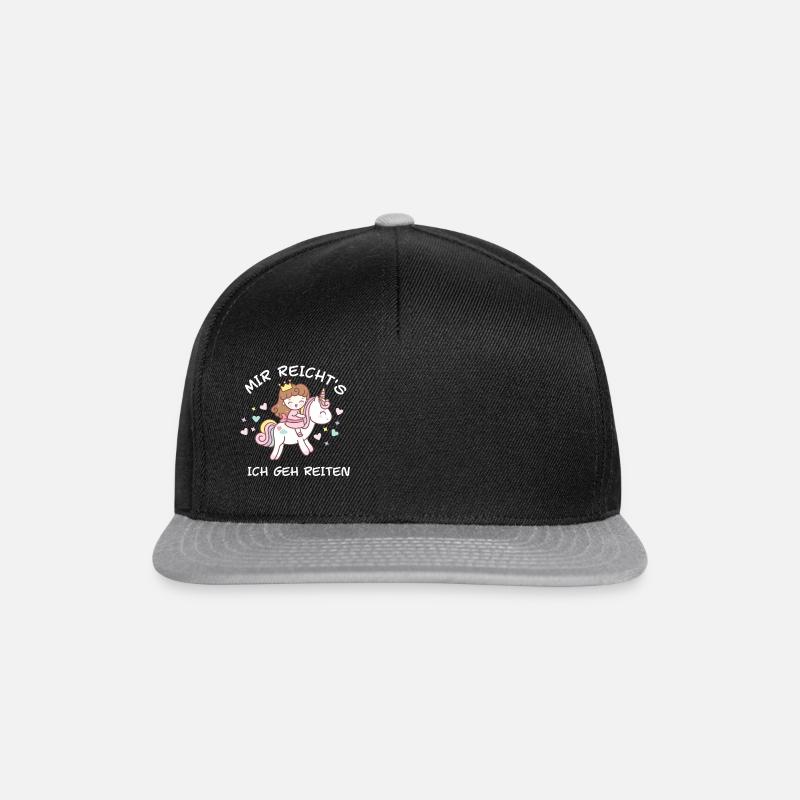 Mir reichts ich geh reiten - Snapback Cap - Schwarz/Grau