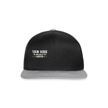 Reiseleiter Reiseführer Tour Guide - Snapback Cap - Schwarz/Grau - Vorne