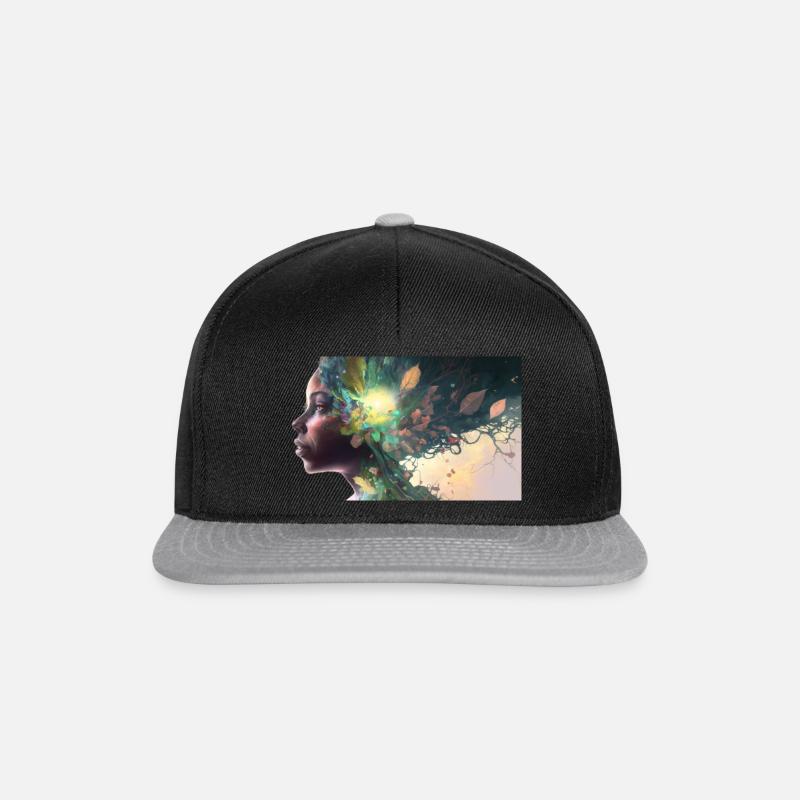 Déesse de la nature - Casquette snapback - noir/gris