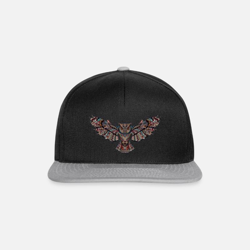 Chouette colorée - Casquette snapback - noir/gris