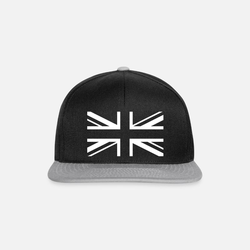 Drapeau angleterre union jack noir blanc - Casquette snapback - noir/gris
