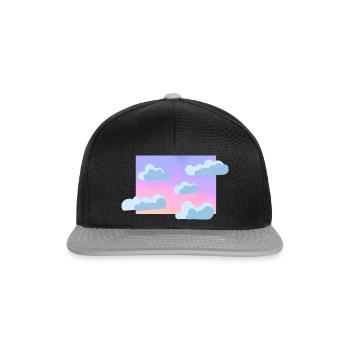 Pastell Wolkenhimmel - Snapback Cap - Schwarz/Grau - Vorne
