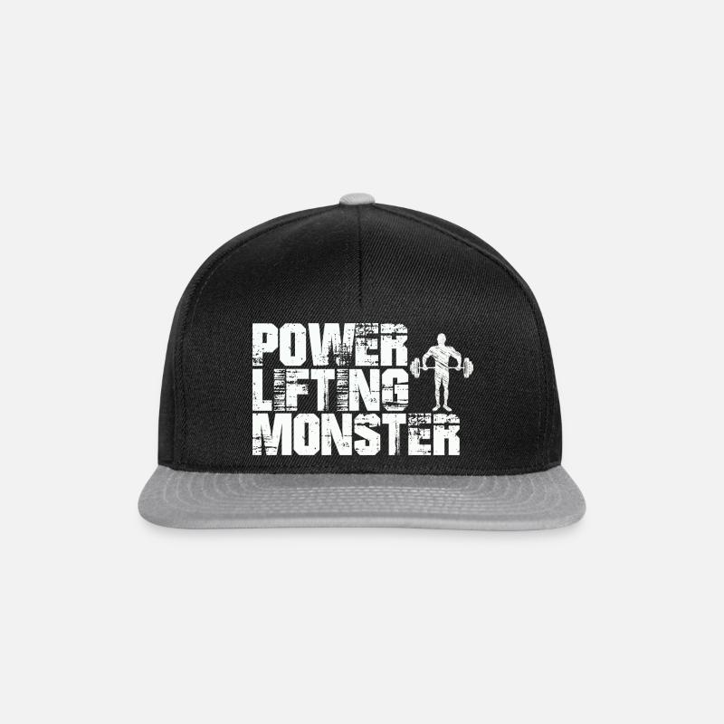 Power Lifting Monster Geschenk - Snapback Cap - Schwarz/Grau