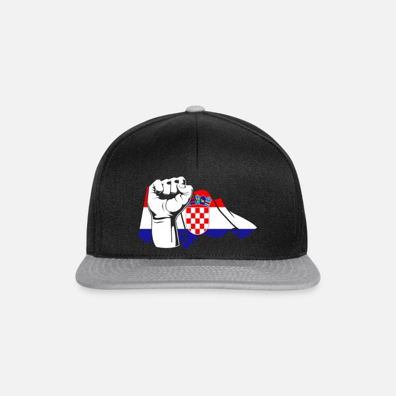 Faust Kroate Kroatien - Snapback Cap - Schwarz/Grau