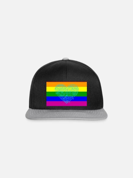 Rainbowheart - Snapback Cap - Schwarz/Grau