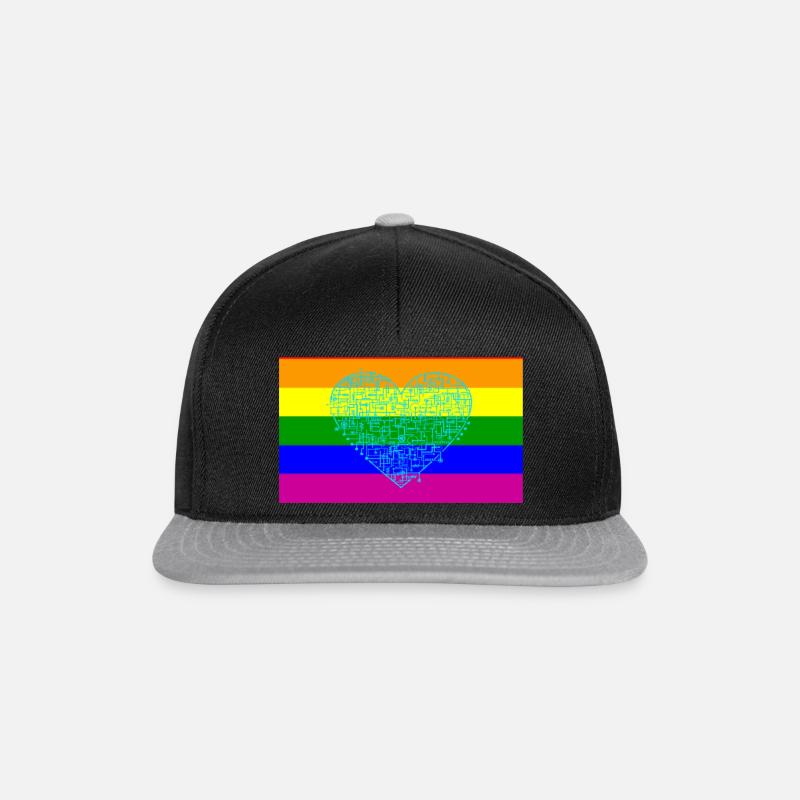 Rainbowheart - Snapback Cap - Schwarz/Grau