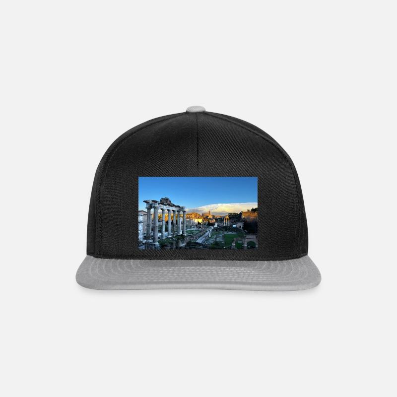 Le Forum romain, à Rome, avec un énorme nuage dans le - Casquette snapback - noir/gris