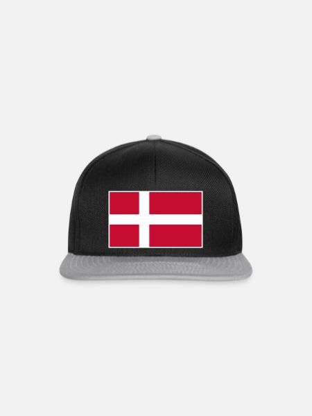 Denmark Flag Classic Frame - Snapback Cap - Schwarz/Grau