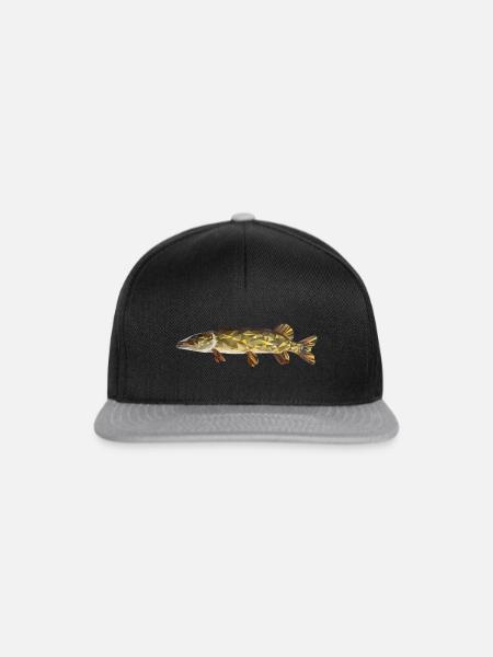 Hecht Fisch - Snapback Cap - Schwarz/Grau
