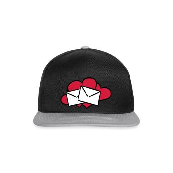Liebesbrief love letter lettre d'amour Geschenk - Snapback Cap - Schwarz/Grau - Vorne