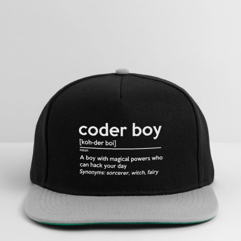 Coding Boy Definition Noun Software Developer Prog Snapback Cap