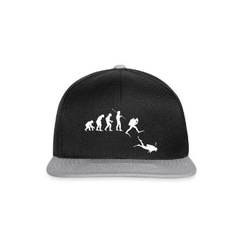 Evolution Graphic Diver Diving Scuba Diver Apnoe S - Snapback Cap - Schwarz/Grau - Vorne