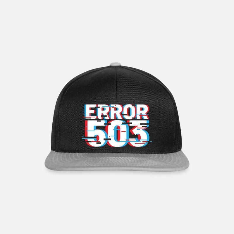 Fehler 503 Glitch - Snapback Cap - Schwarz/Grau