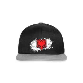 Aigle albanais à deux têtes vintage pour albanais - Casquette snapback - noir/gris - Devant