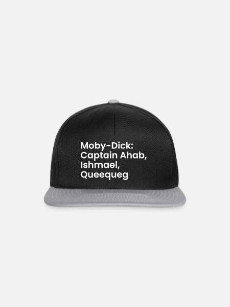 Moby-Dick-Typografie - Snapback Cap - Schwarz/Grau