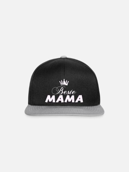 Beste Mama mit Krone - Snapback Cap - Schwarz/Grau