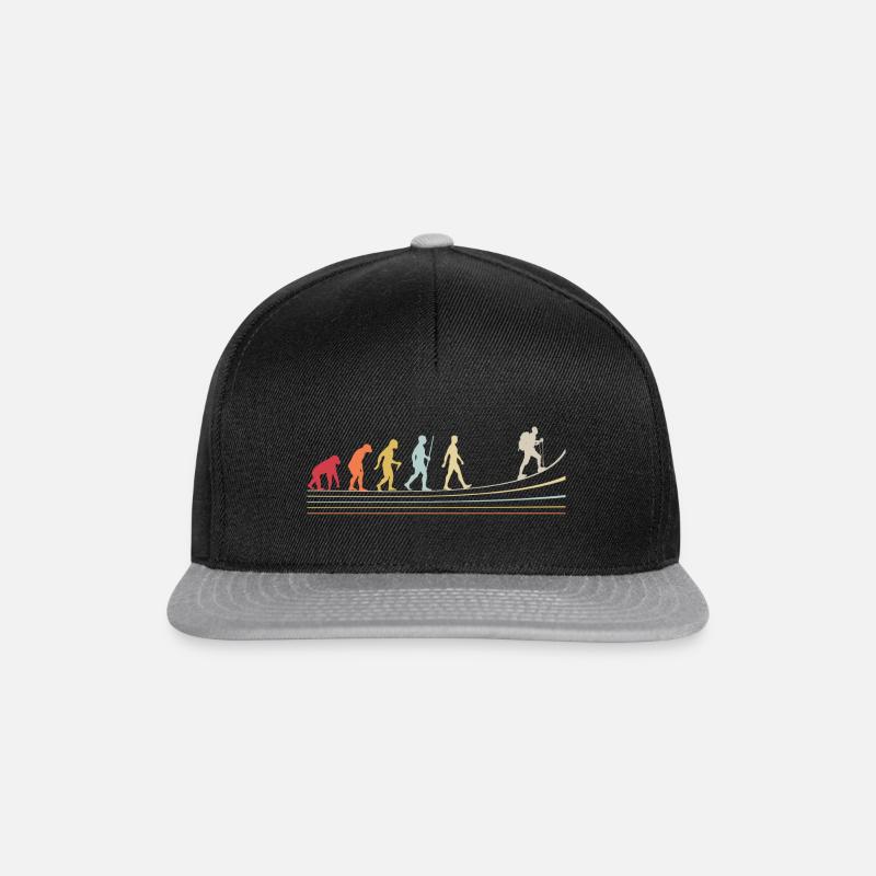 Évolution de l’homme du singe à l’alpiniste - Casquette snapback - noir/gris