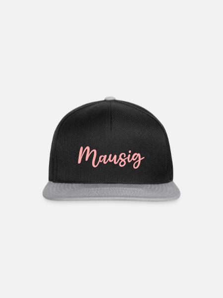 Mausig Rosa Handlettering Design - Snapback Cap - Schwarz/Grau
