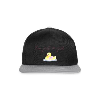 Quietschente mit Schleife - Snapback Cap - Schwarz/Grau - Vorne