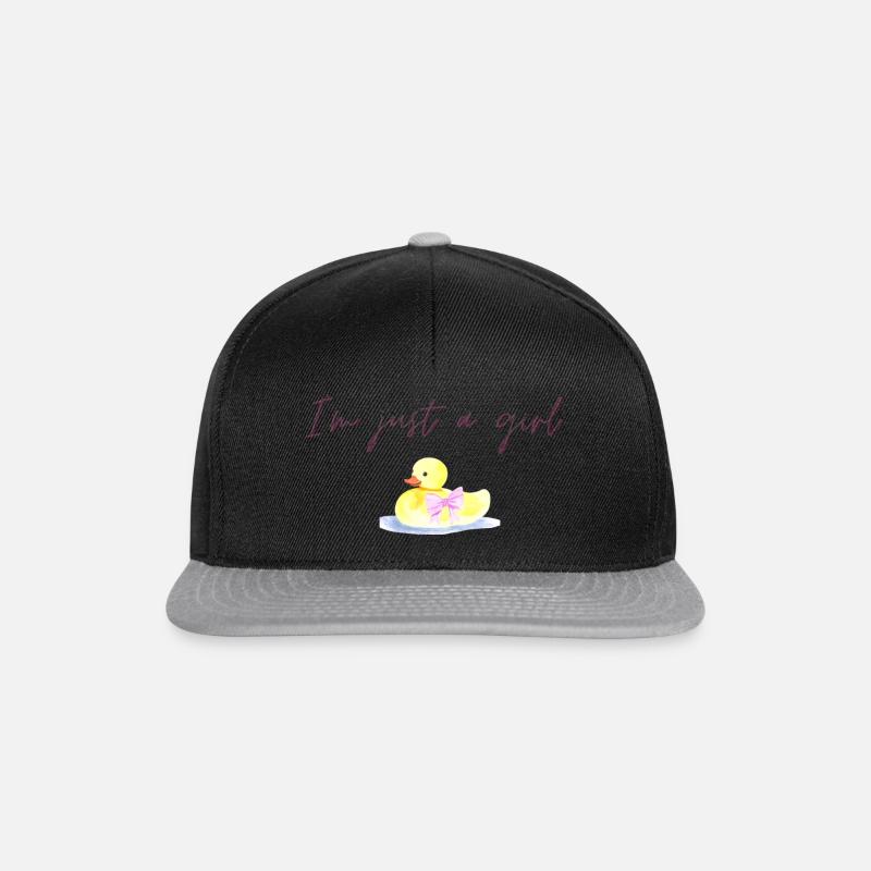 Quietschente mit Schleife - Snapback Cap - Schwarz/Grau