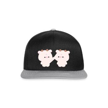 Kuh-Paar - Snapback Cap - Schwarz/Grau - Vorne