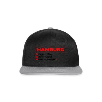 Hambourg Travailler dur - Casquette snapback - noir/gris - Devant