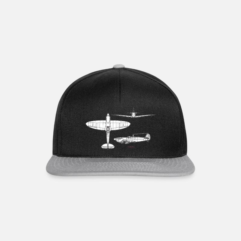 Avion - Casquette snapback - noir/gris