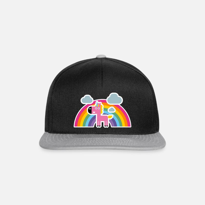 Einhorn-Wolken-Iris - Snapback Cap - Schwarz/Grau